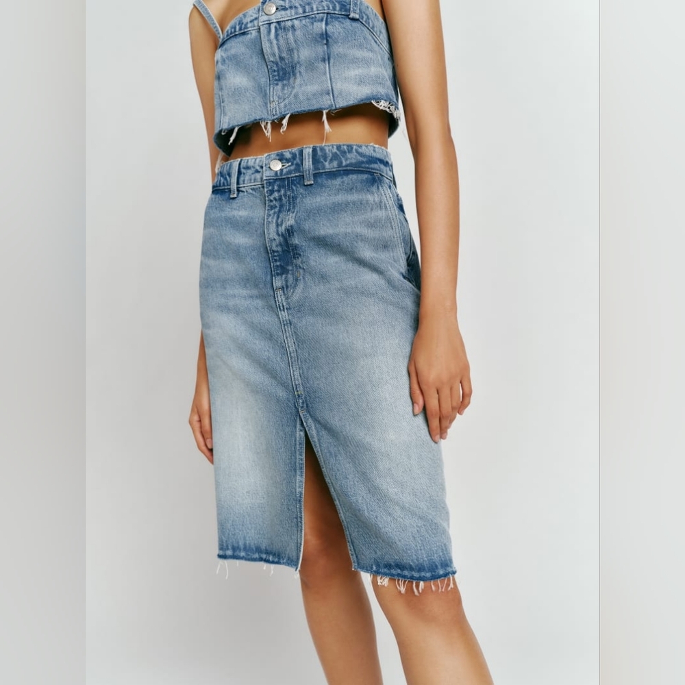 Reformation Dyani Denim Midi Skirt - Picture 2 of 8